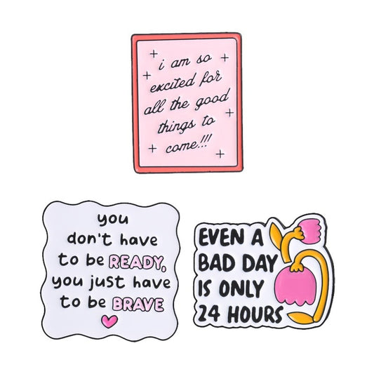Pinori - Letter Style Flower Motivational Accent Pin