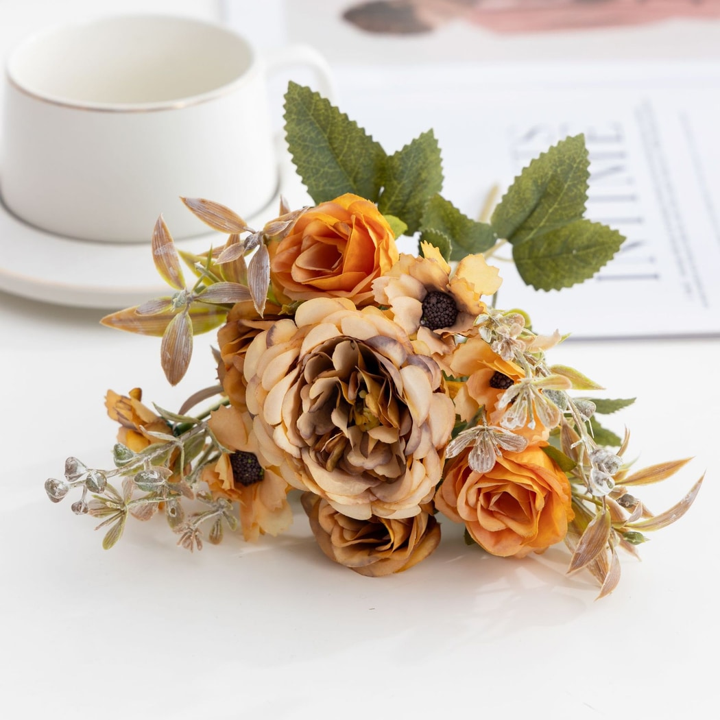 Roselle - Retro Style Rose Artificial Flowers Bouquet