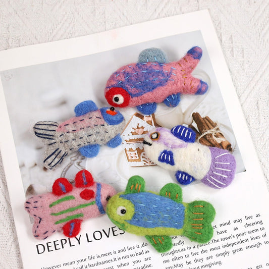 Handmade Wool Felt Fish Brooch