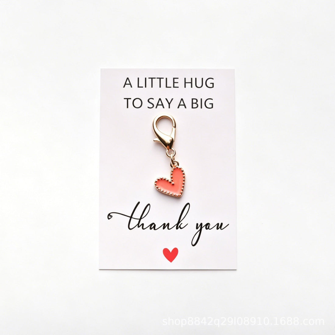 Side view of Taphug colorful heart pocket hug plush showing thickness