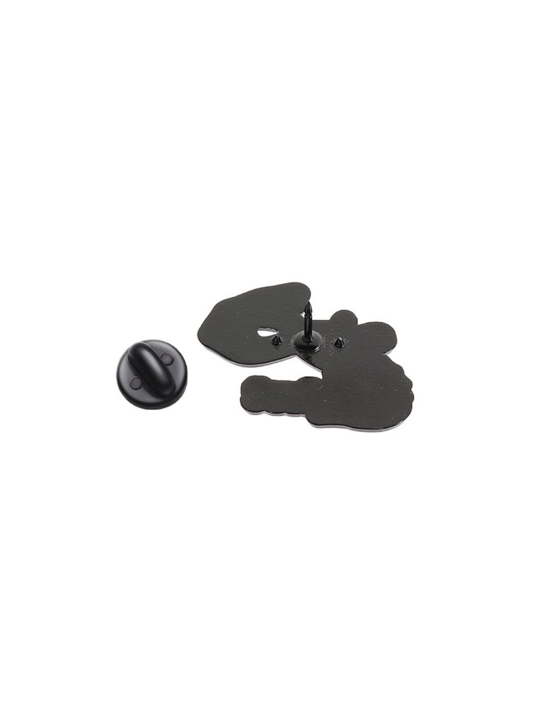 White lab rat pin badge displayed with packaging card labeled Pinori