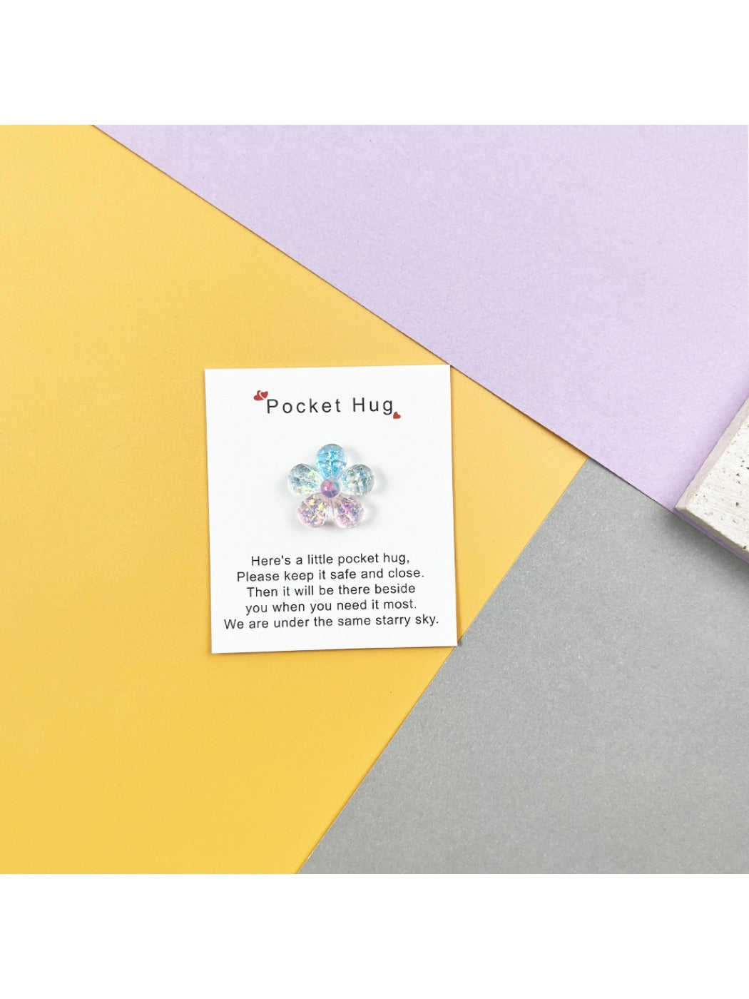 Taphug - Pocket Hug Gradient Flowers pocket hug card and keepsake token view 7