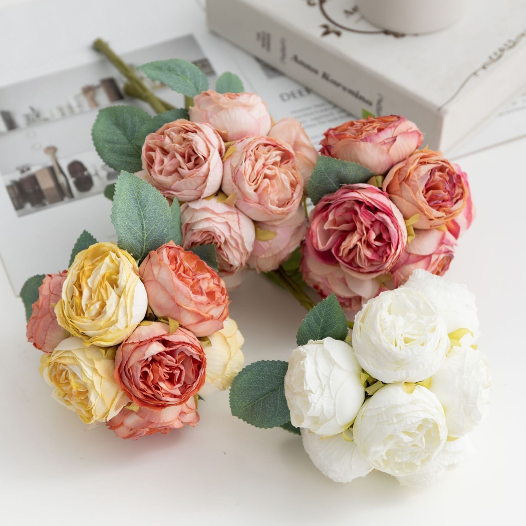 Roselle - Romantic Vivid Rose Artificial Bouquet