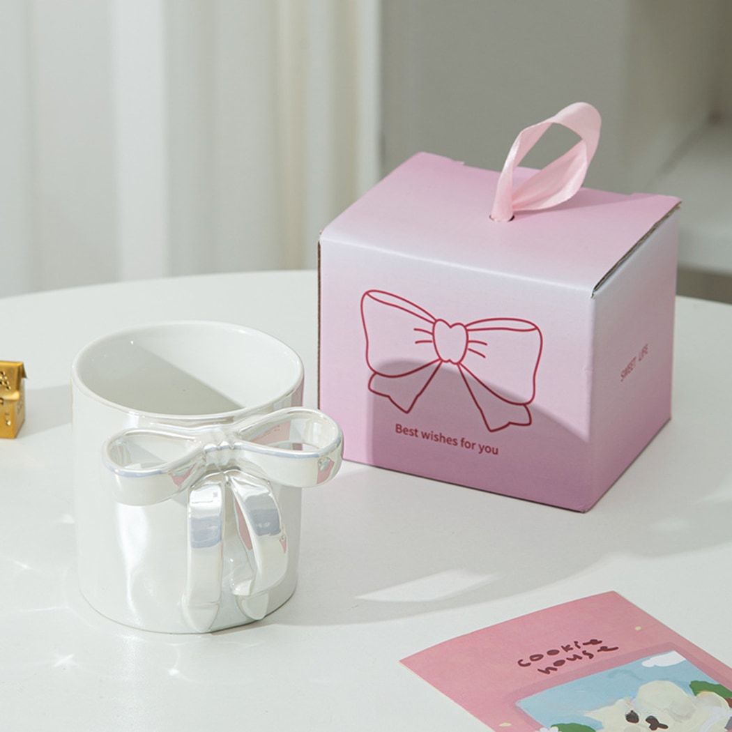 Mivora - Sweet Style Bow Design Handle Coffee Mug