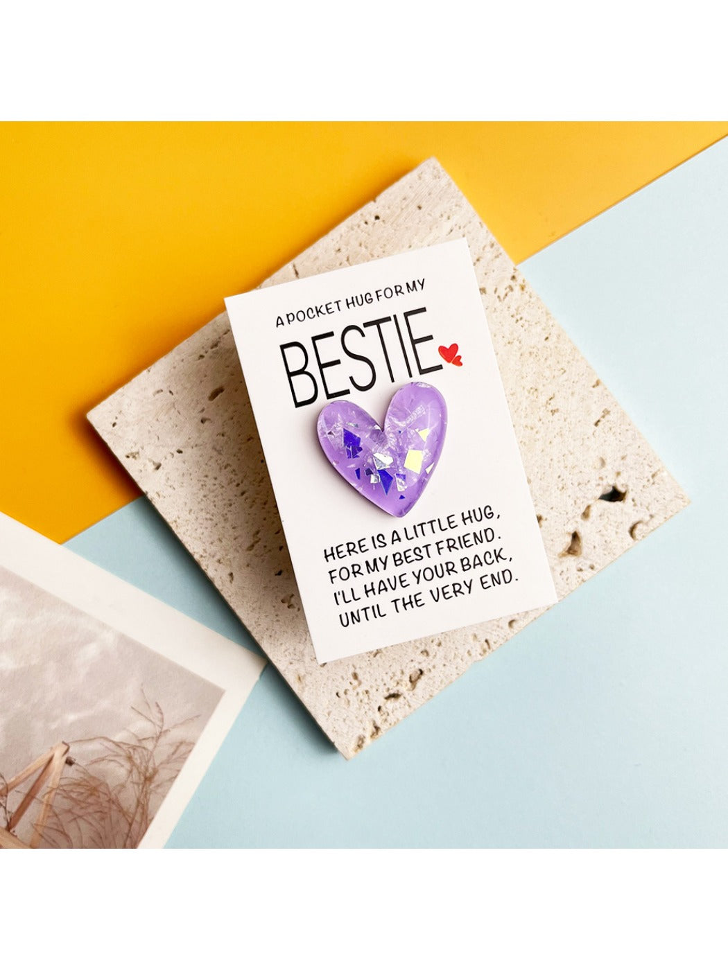 Taphug - Pocket Hug Glitter Heart Gift for Best Friends