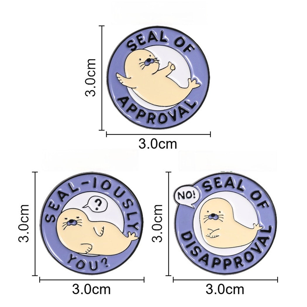 Pinori - Cartoon Seal Pin Brooch
