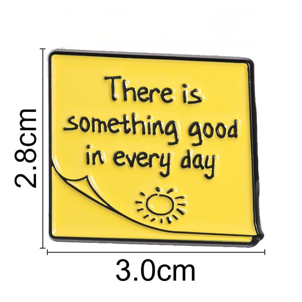 Pinori - Inspirational Quote Sun Accent Brooch Pin