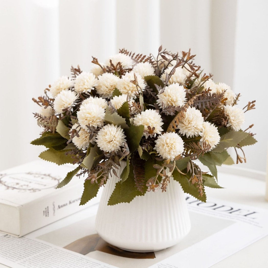 Roselle - Layered Artificial Ball Chrysanthemums Bouquet