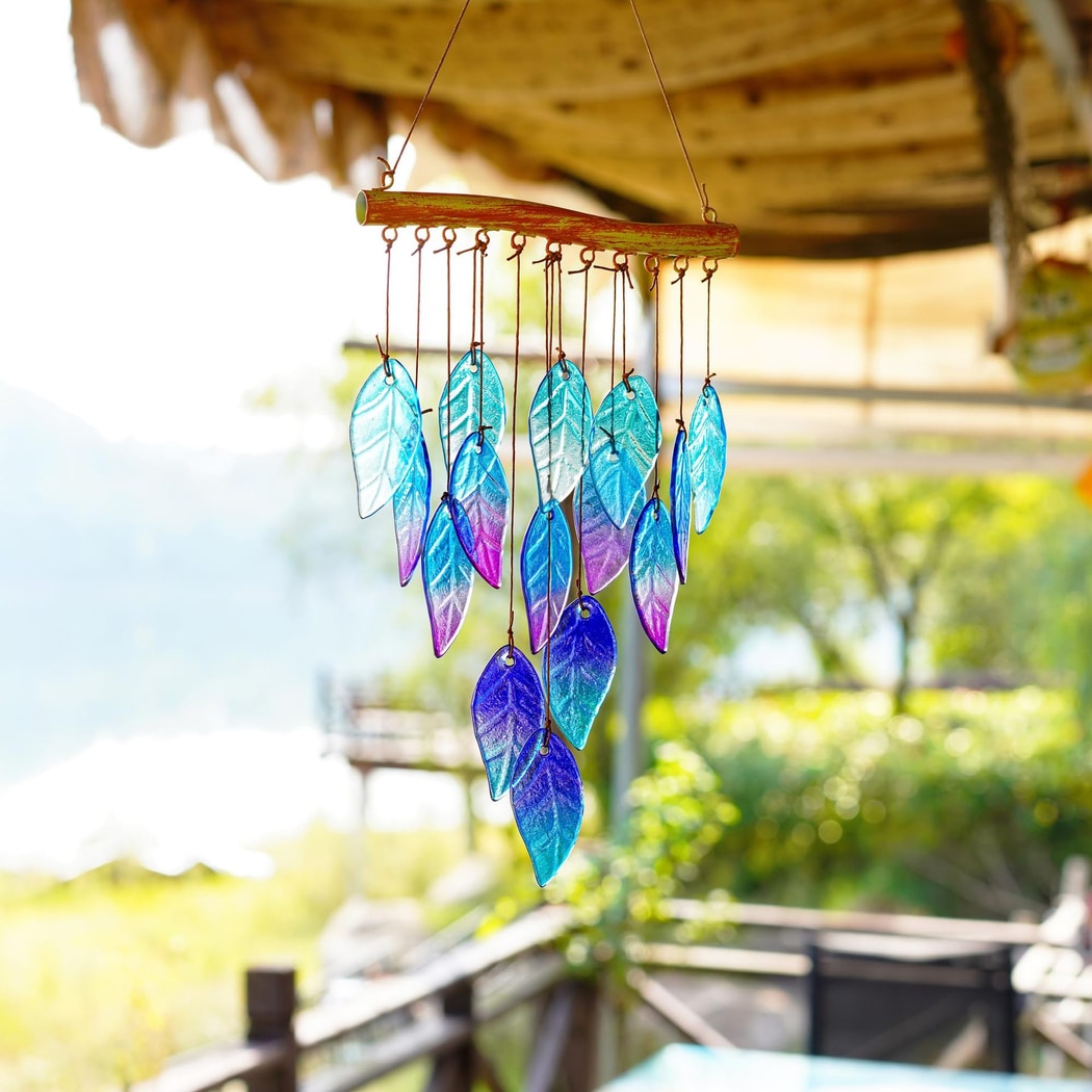 Somnira - Artistic Blue Leaf Wind Chime