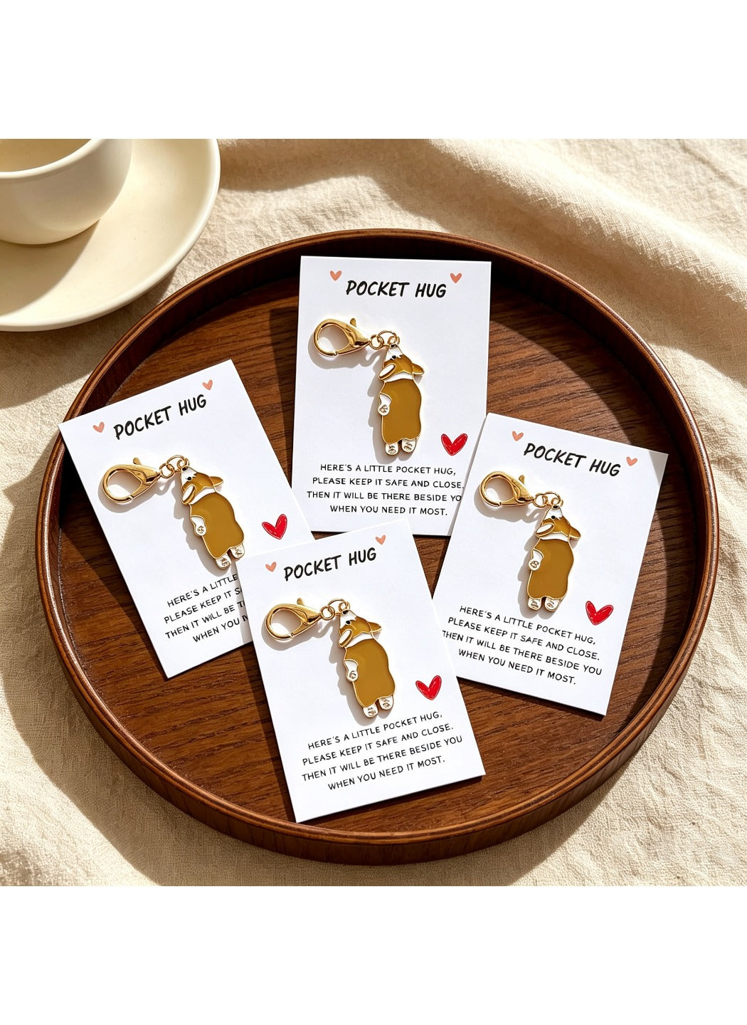 Taphug  - Alloy Pocket Hug Card Cute Dog Keychain