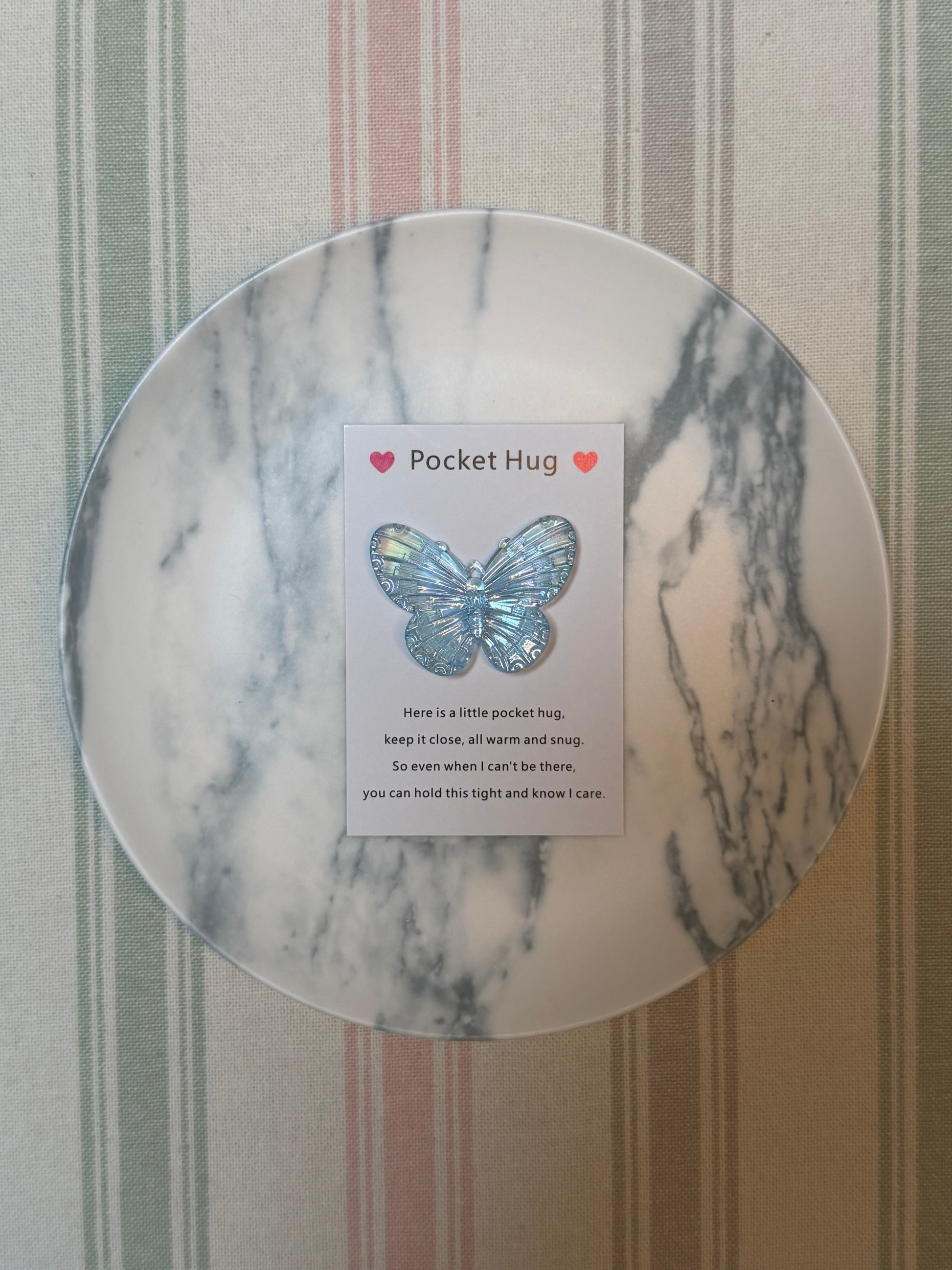 Taphug - Pocket Hug Laser Iridescent Gradient Butterfly pocket hug card and keepsake token view 7
