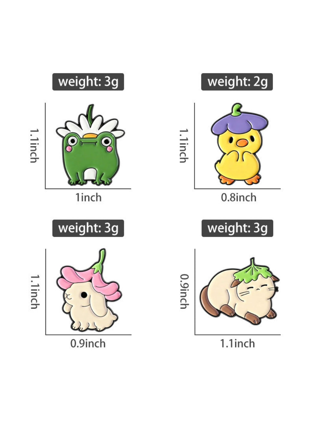 Pinori - Cute Flower Animal Brooch