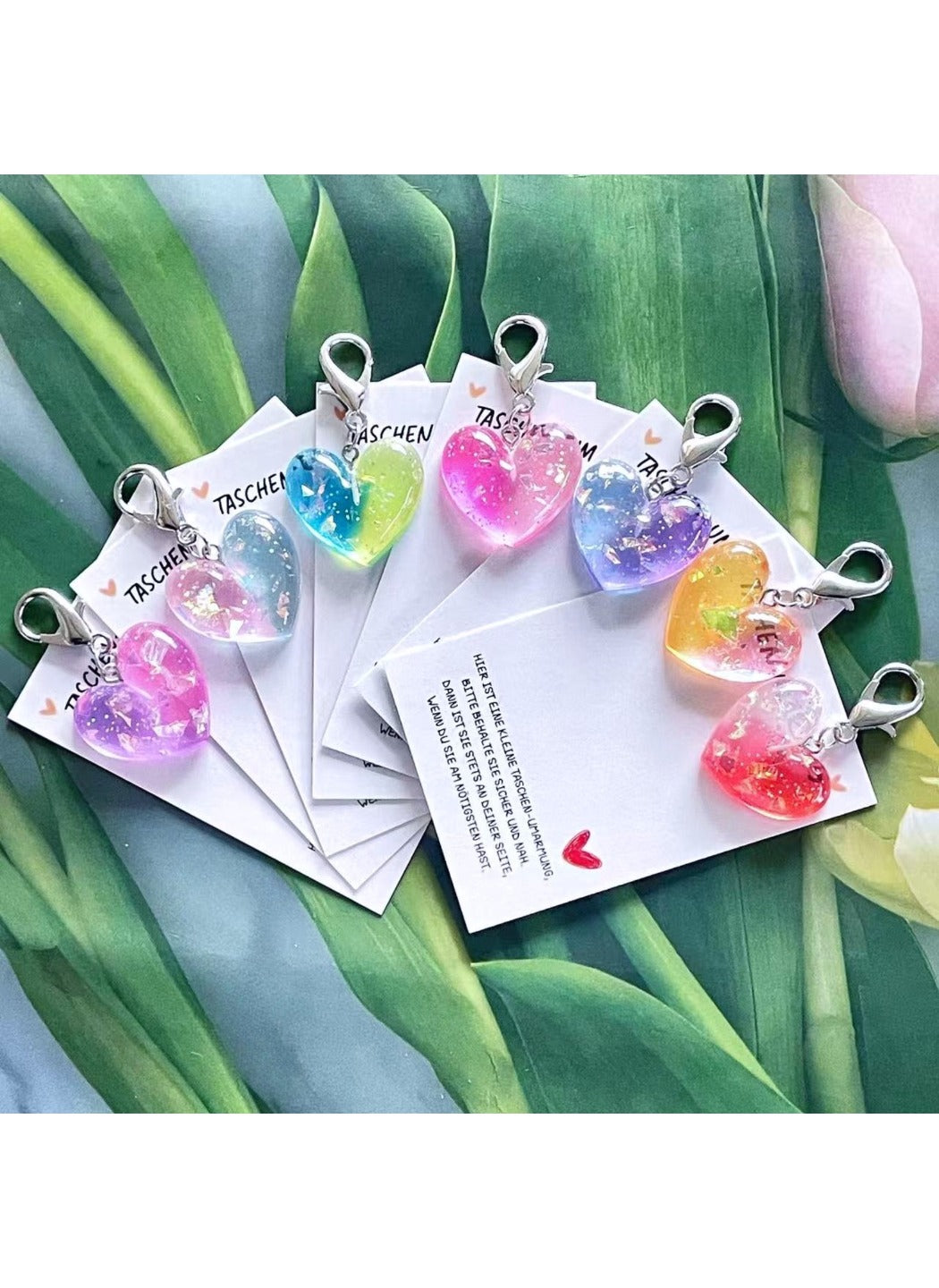 Taphug  - Plastic Pocket Hug Card Gradient Heart Keychain