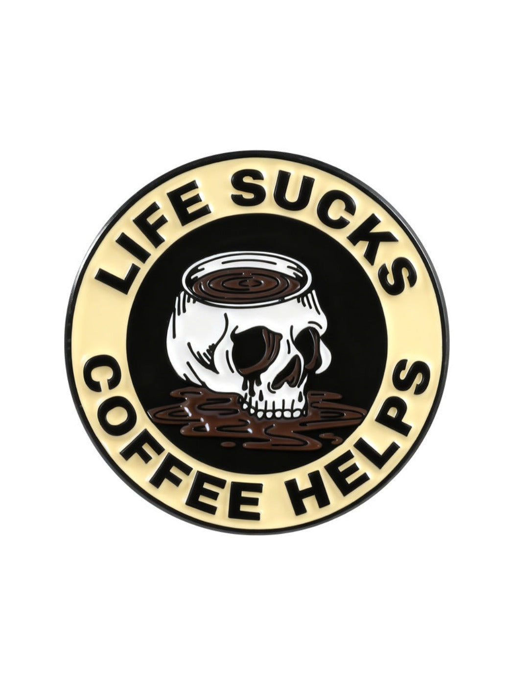 Pinori - Gothic Skull Coffee Brooch