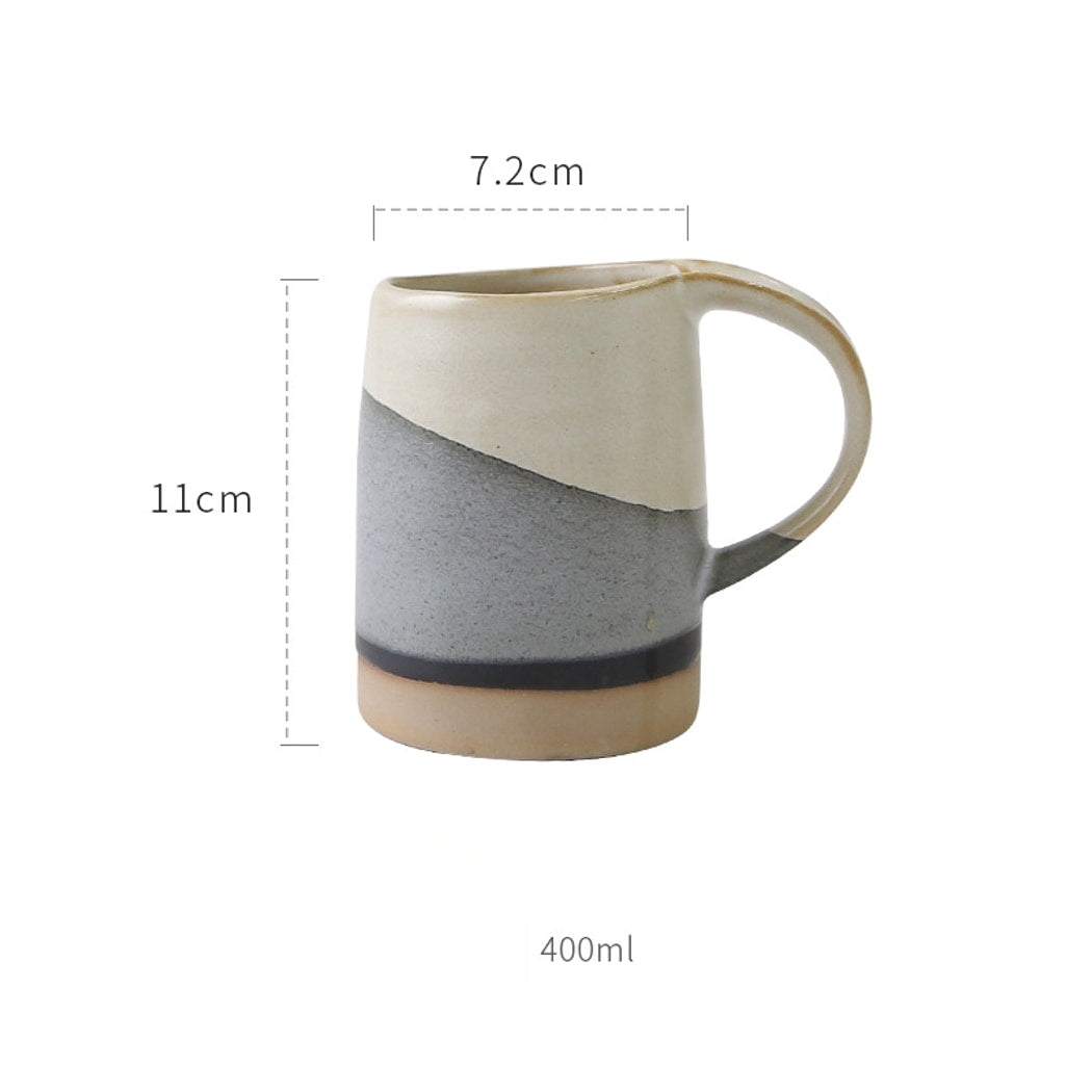 Mivora - Rustic Round Single Handle Coffee Mug
