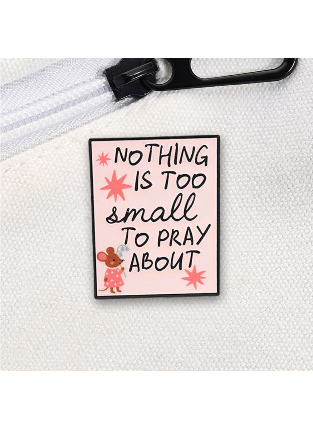 Pinori - Alloy Brooch Badge, Cute Cartoon Mouse with Inspiring Words