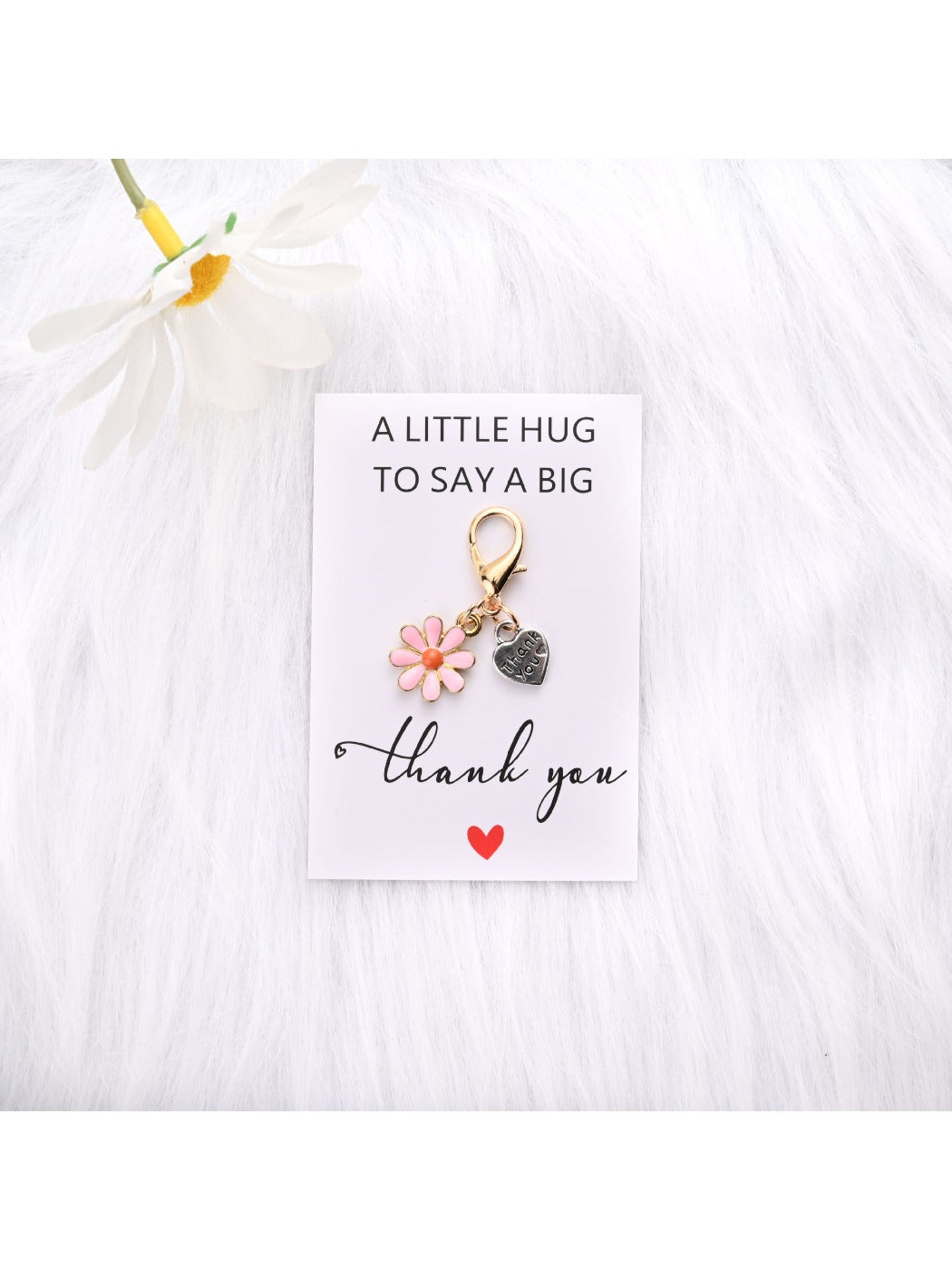 Taphug - Heart Flower Thank You Keychain