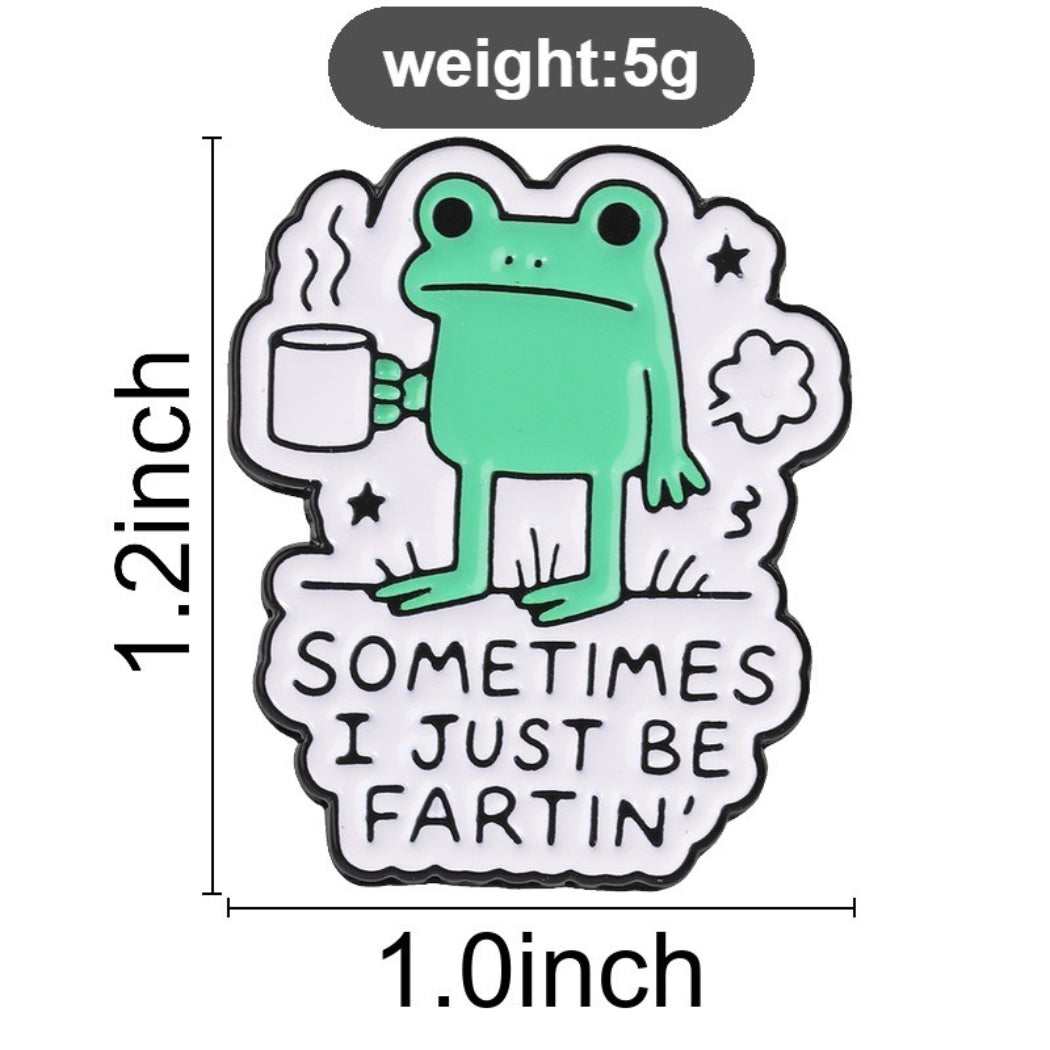 Pinori Funny Frog Coffee Enamel Pin