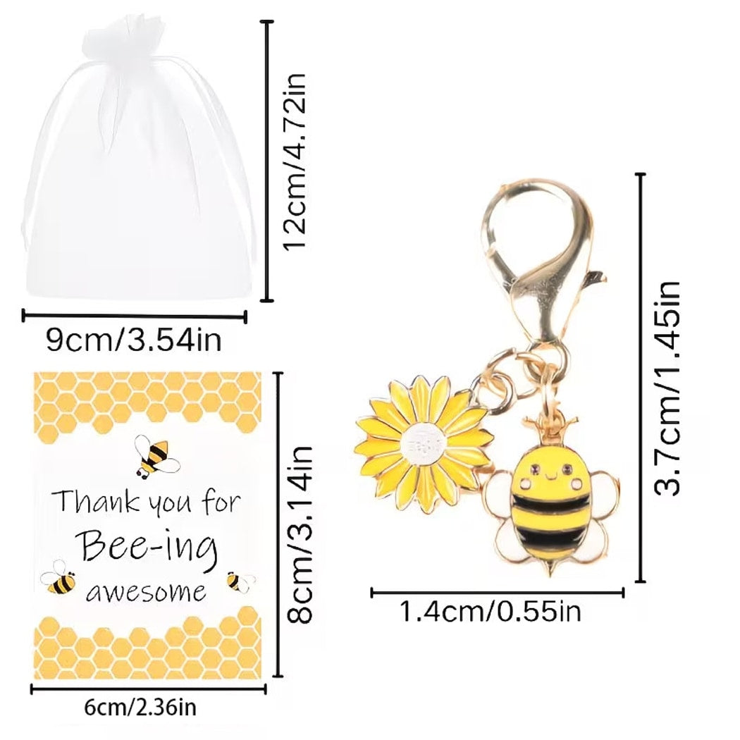 Taphug - Pocket Hug Cartoon Bee Flower Keychain Set
