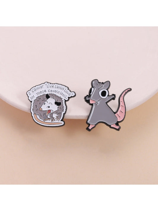 Pinori Fun Possum lapel pin showing a stylized possum design on a white background