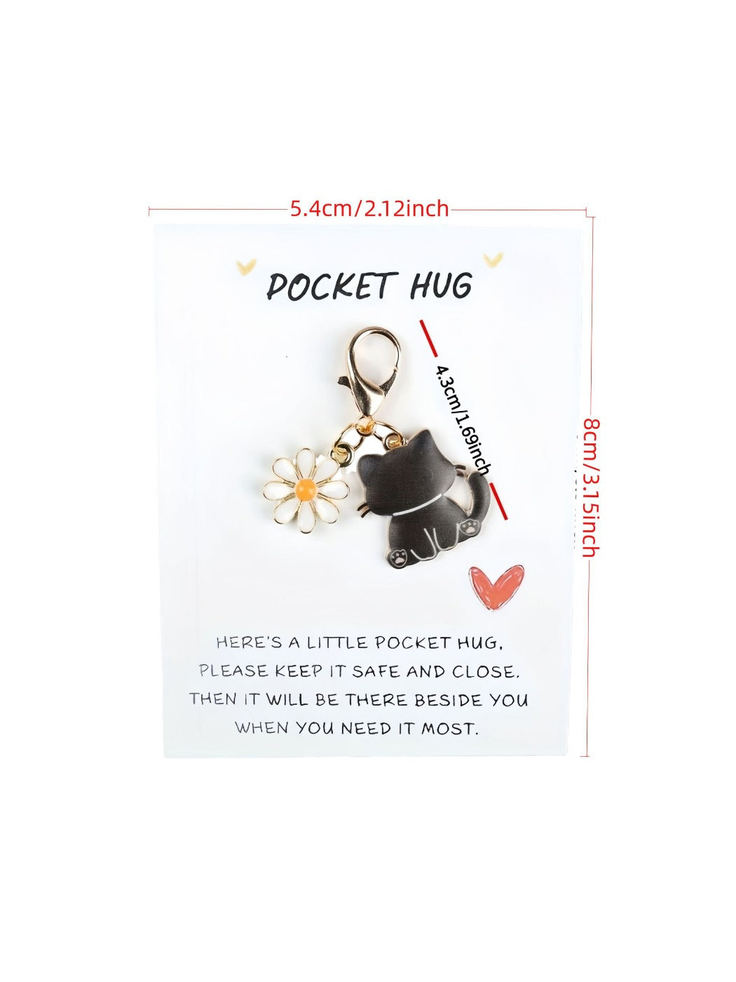 Taphug Pocket Hug keychain with cartoon cat charm held in a hand