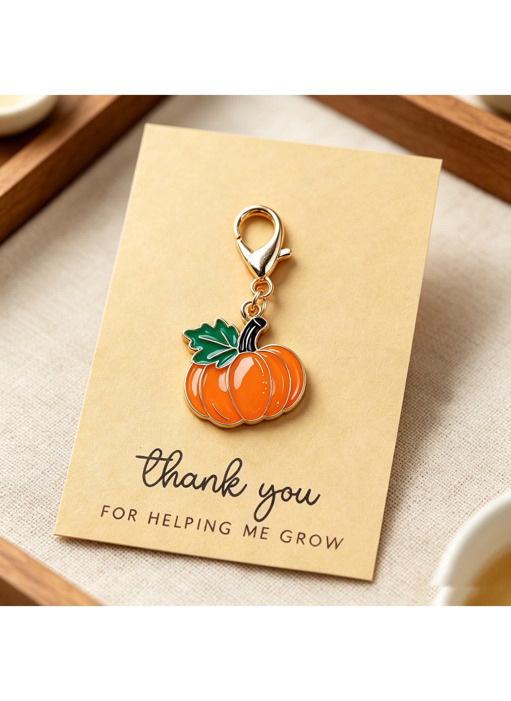 Taphug  - Alloy Pocket Hug Card Pumpkin Keychain