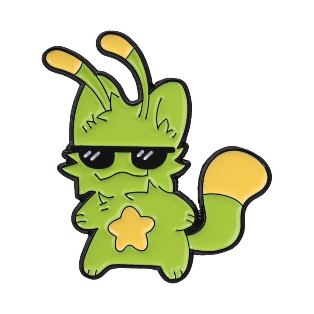 Pinori Green Cat Enamel Pin Set