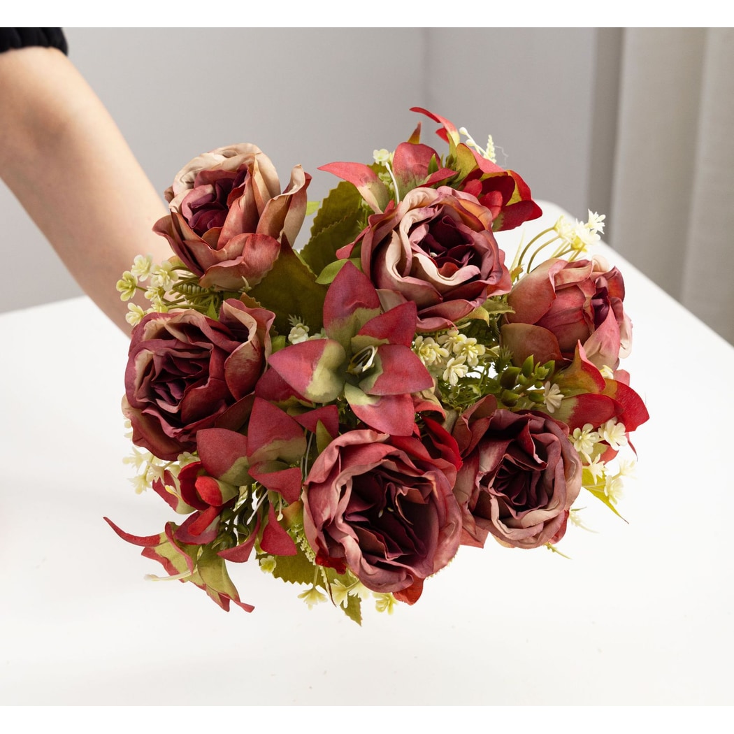 Roselle - Decorative Rose and Lily Artificial Bouquet