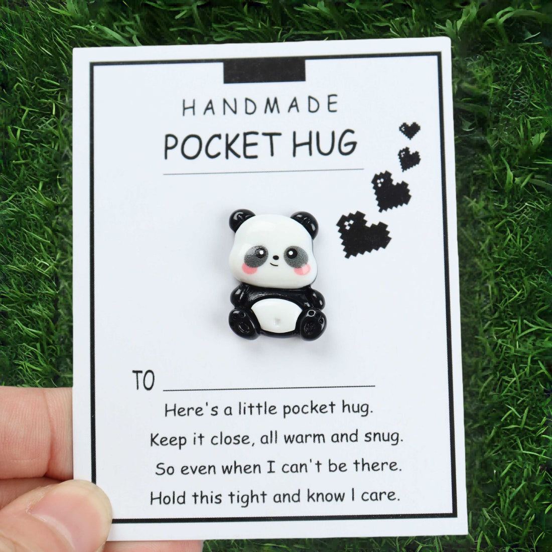 Taphug Little Panda Pocket Hug plush toy displayed on a white background