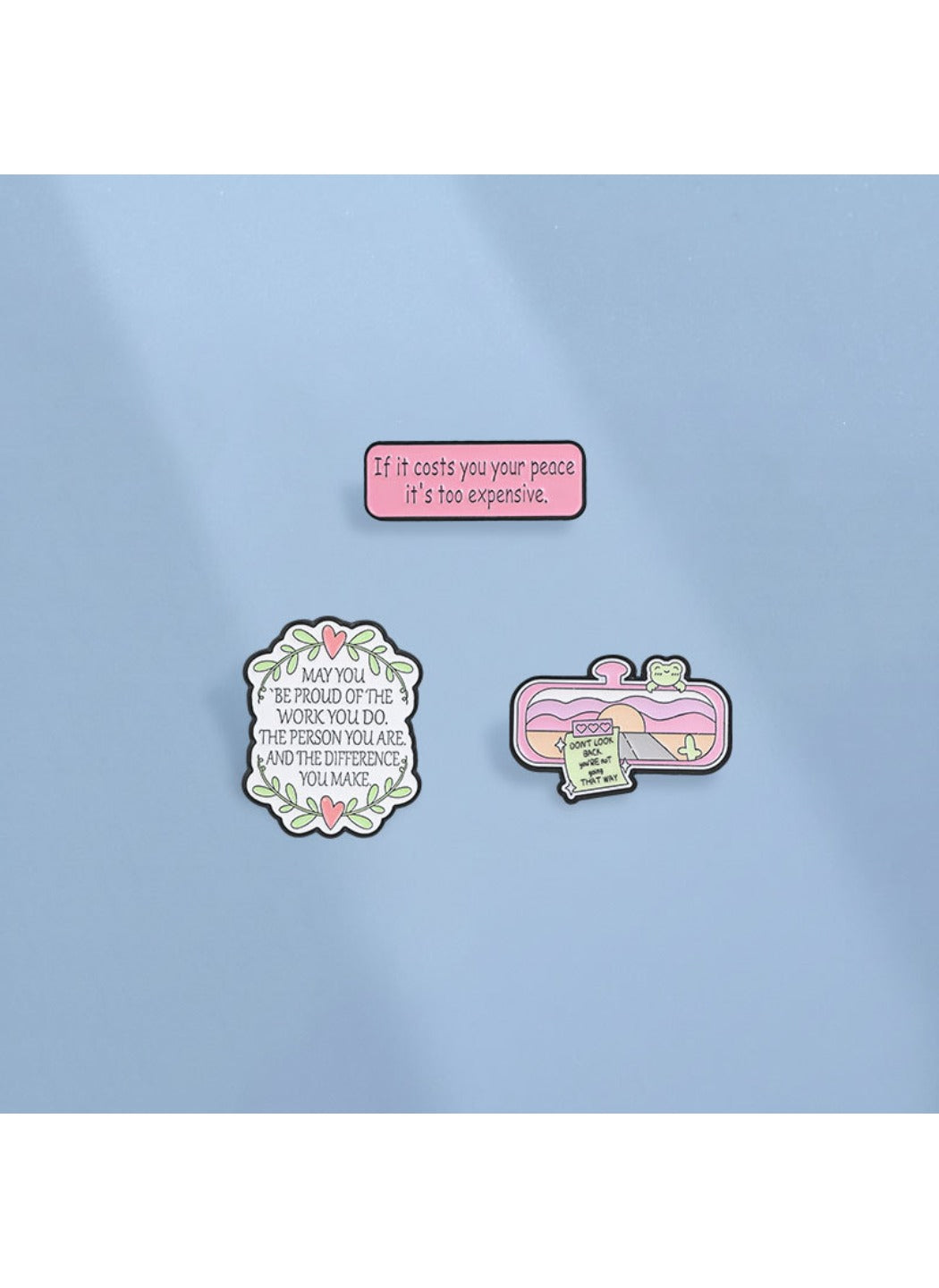 Pinori - Cute Cartoon Badge with Inspiring Words Pin Brooch Badge