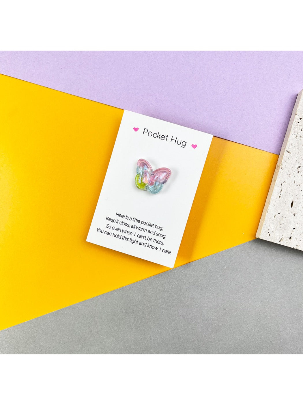 Taphug - Pocket Hug Dreamy Gradient Charm pocket hug card and keepsake token view 2