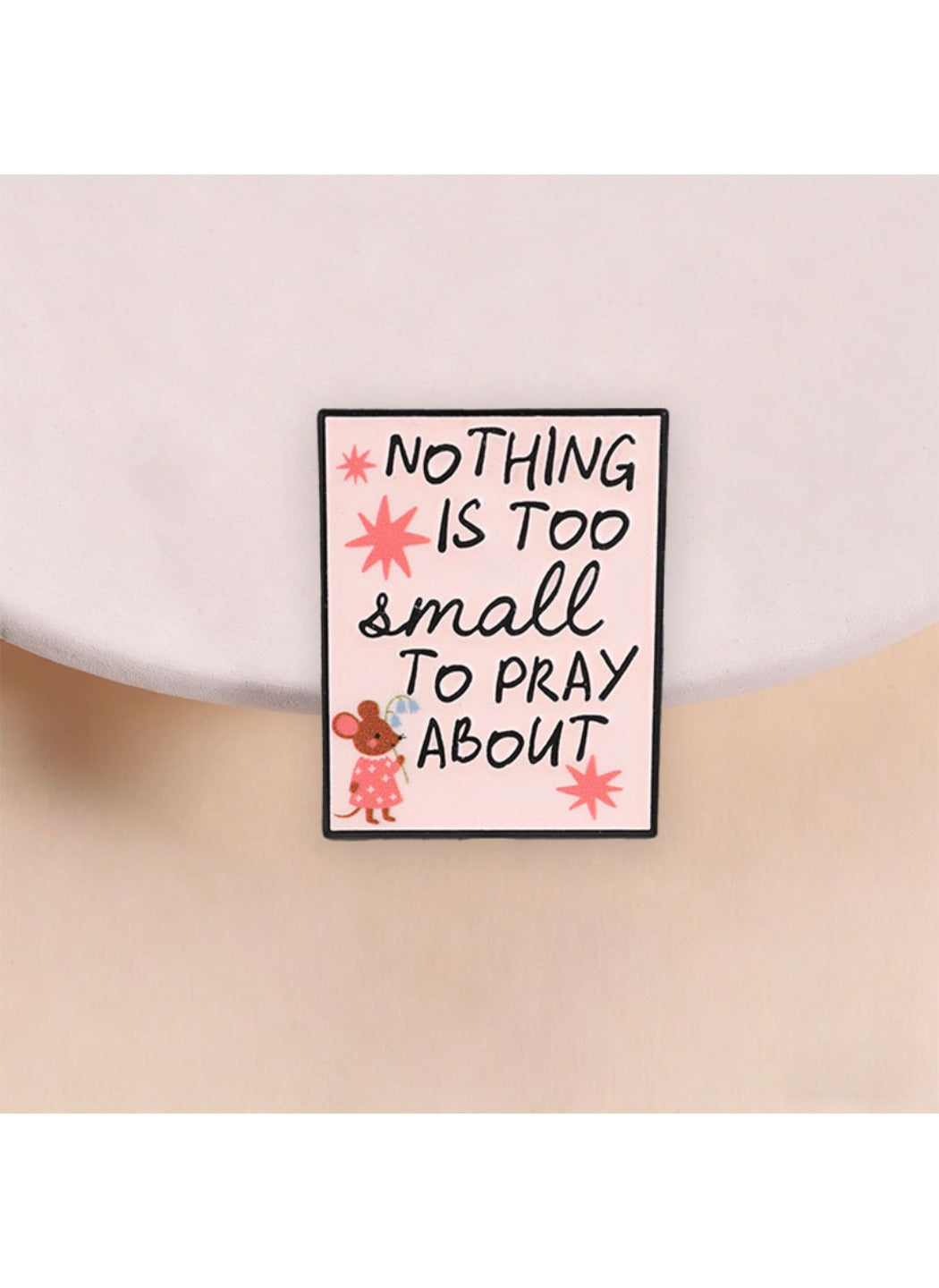 Pinori - Alloy Brooch Badge, Cute Cartoon Mouse with Inspiring Words