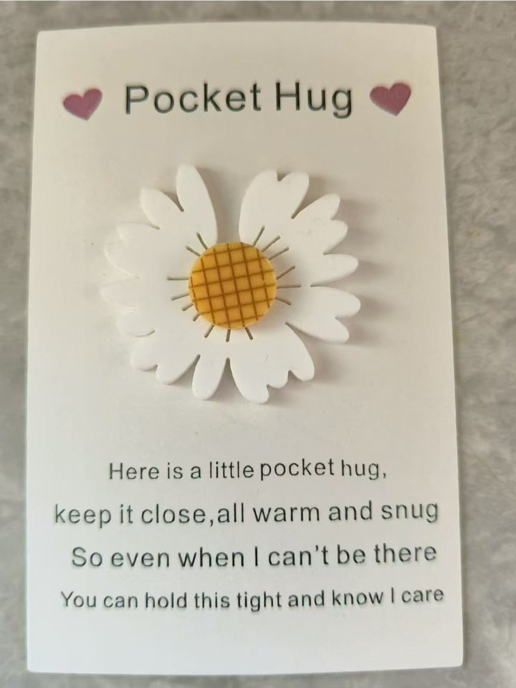 Taphug - Pocket Hug Daisy Romantic Gift pocket hug card and keepsake token