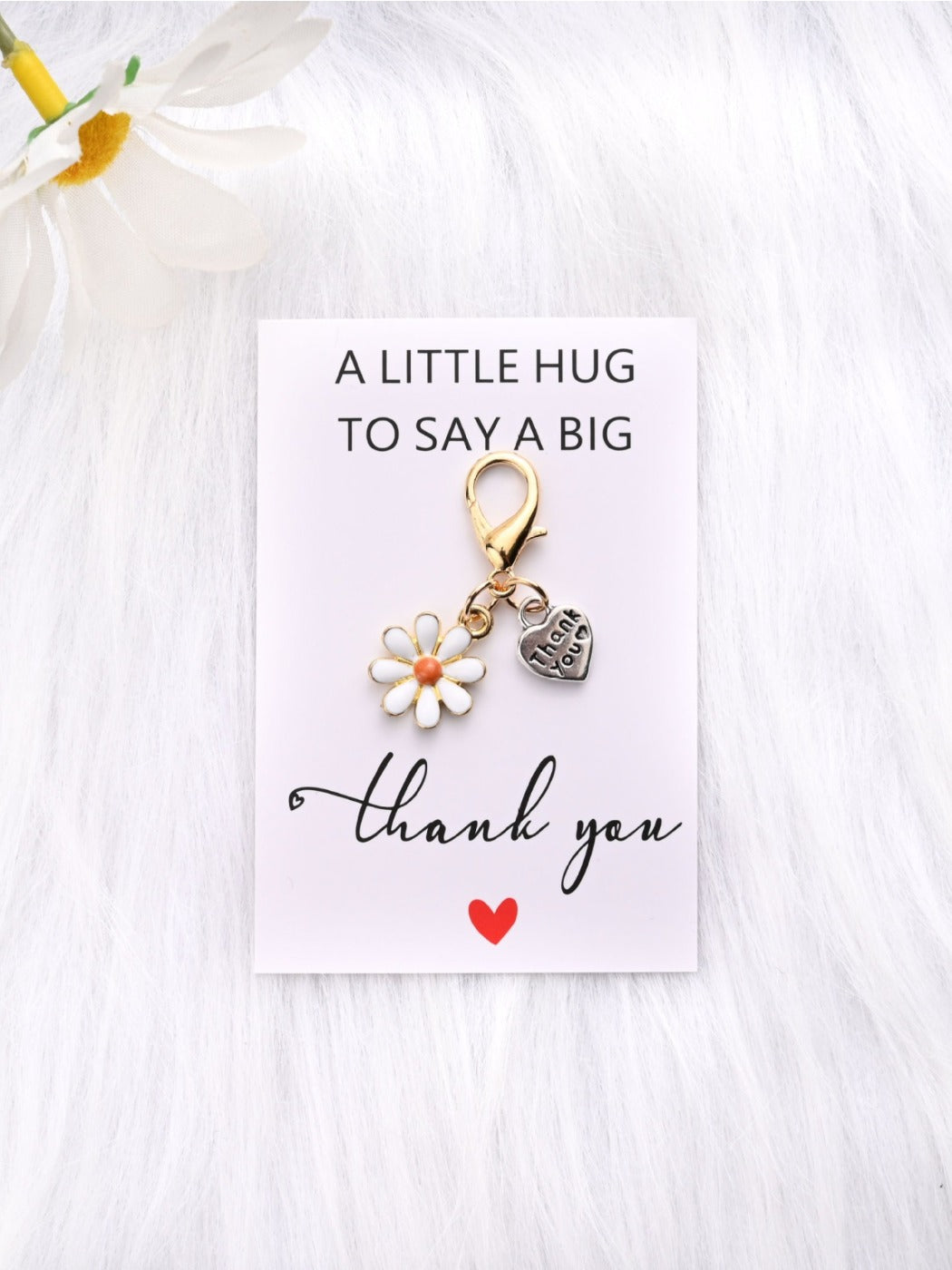 Taphug - Heart Flower Thank You Keychain