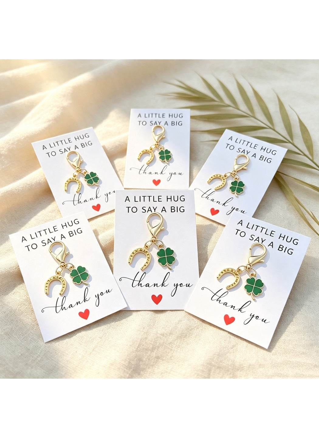 Taphug  - Alloy Pocket Hug Card Clover Horseshoe Keychain