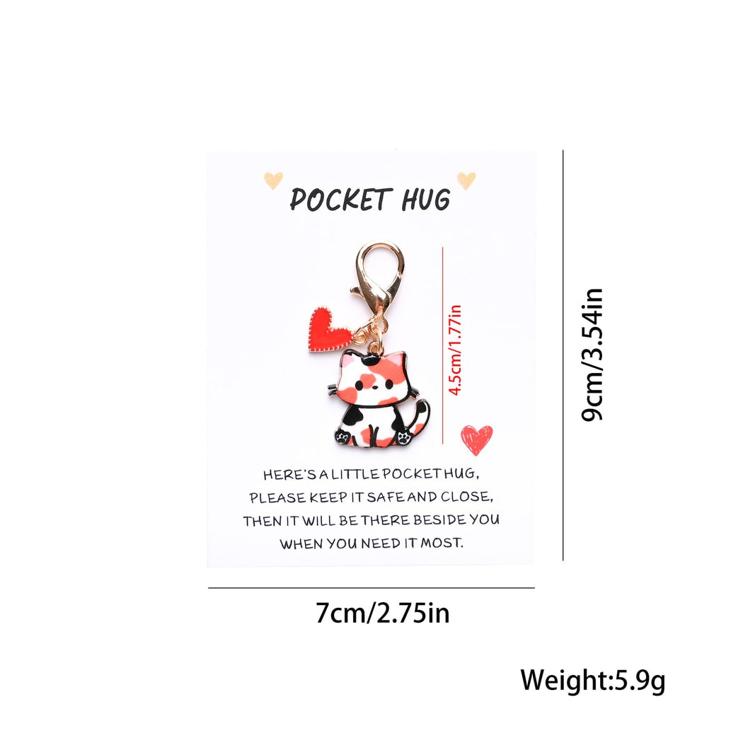 Taphug - Pocket Hug Cute Cat and Heart Keychain