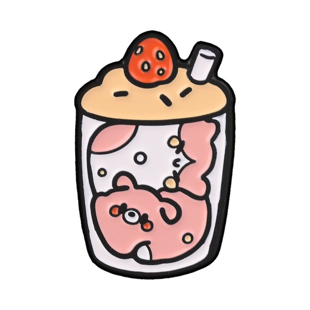 Pinori Cat Drink Cup Enamel Pin Set