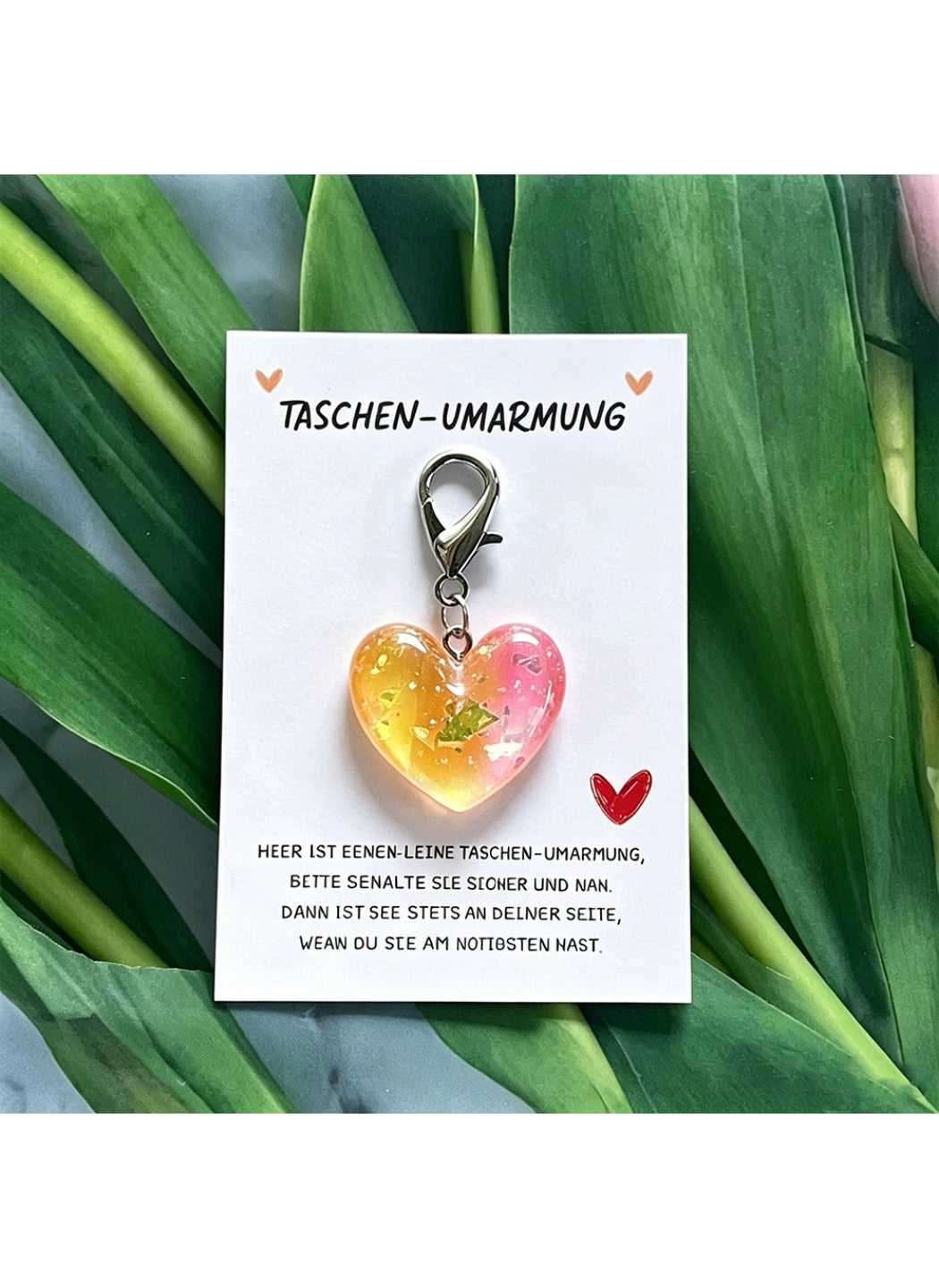 Taphug  - Plastic Pocket Hug Card Gradient Heart Keychain
