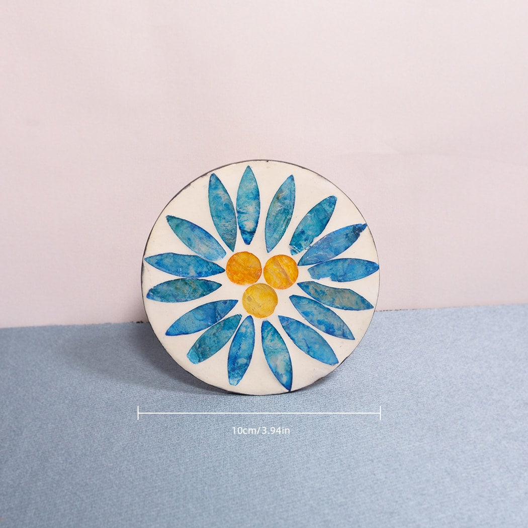 Thimara - Round Floral Pattern Decorative Coaster
