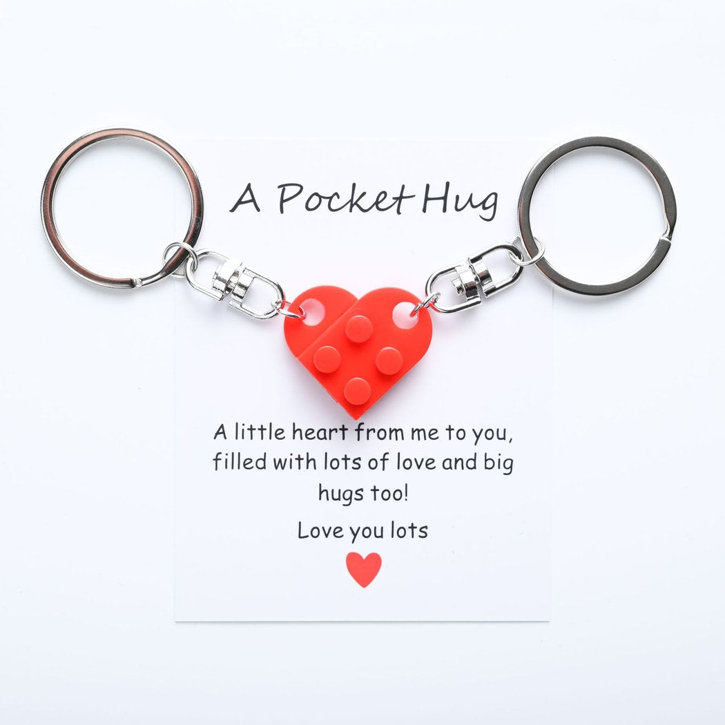 Taphug - Pocket Hug Building Block Heart Design Keychain