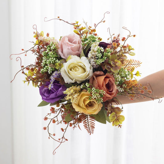 Roselle - Artificial Rose Bouquet Wedding Decor Flowers