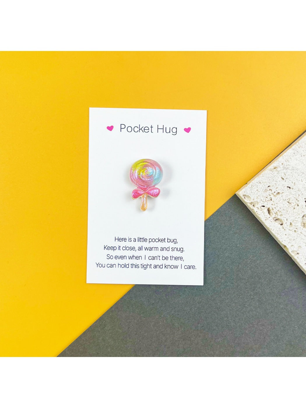 Taphug - Pocket Hug Dreamy Gradient Charm pocket hug card and keepsake token view 3