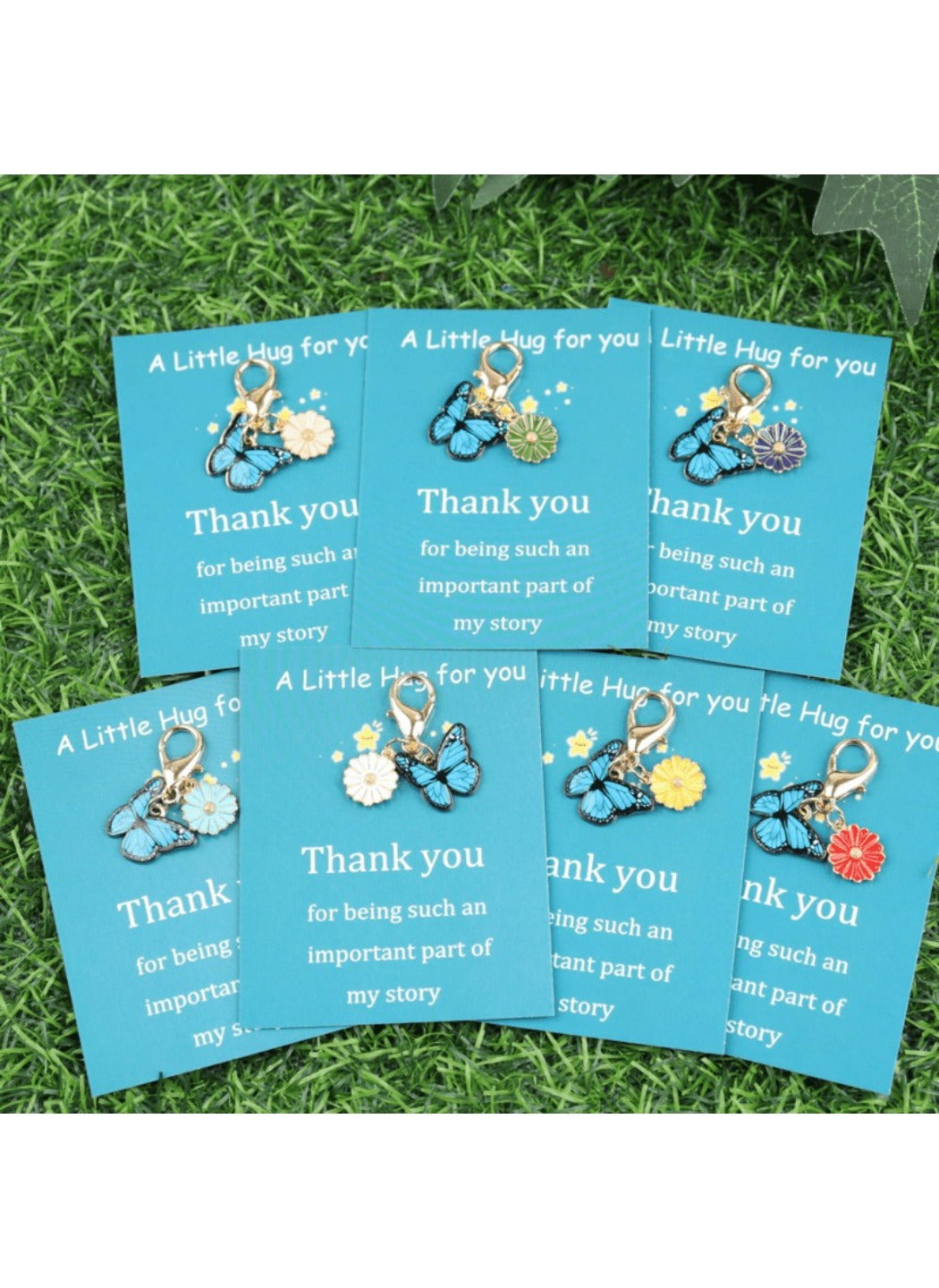 Taphug  - Alloy Pocket Hug Card Butterfly Flower Keychain