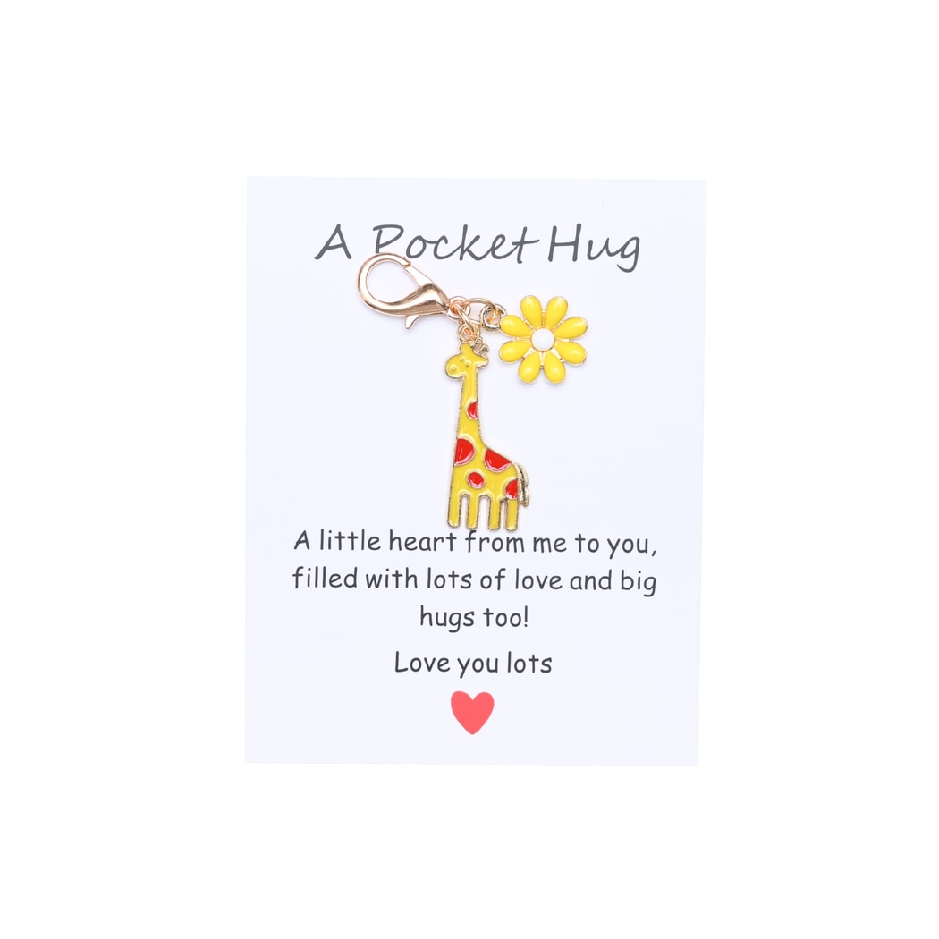 Taphug - Pocket Hug Cartoon Giraffe Keychain