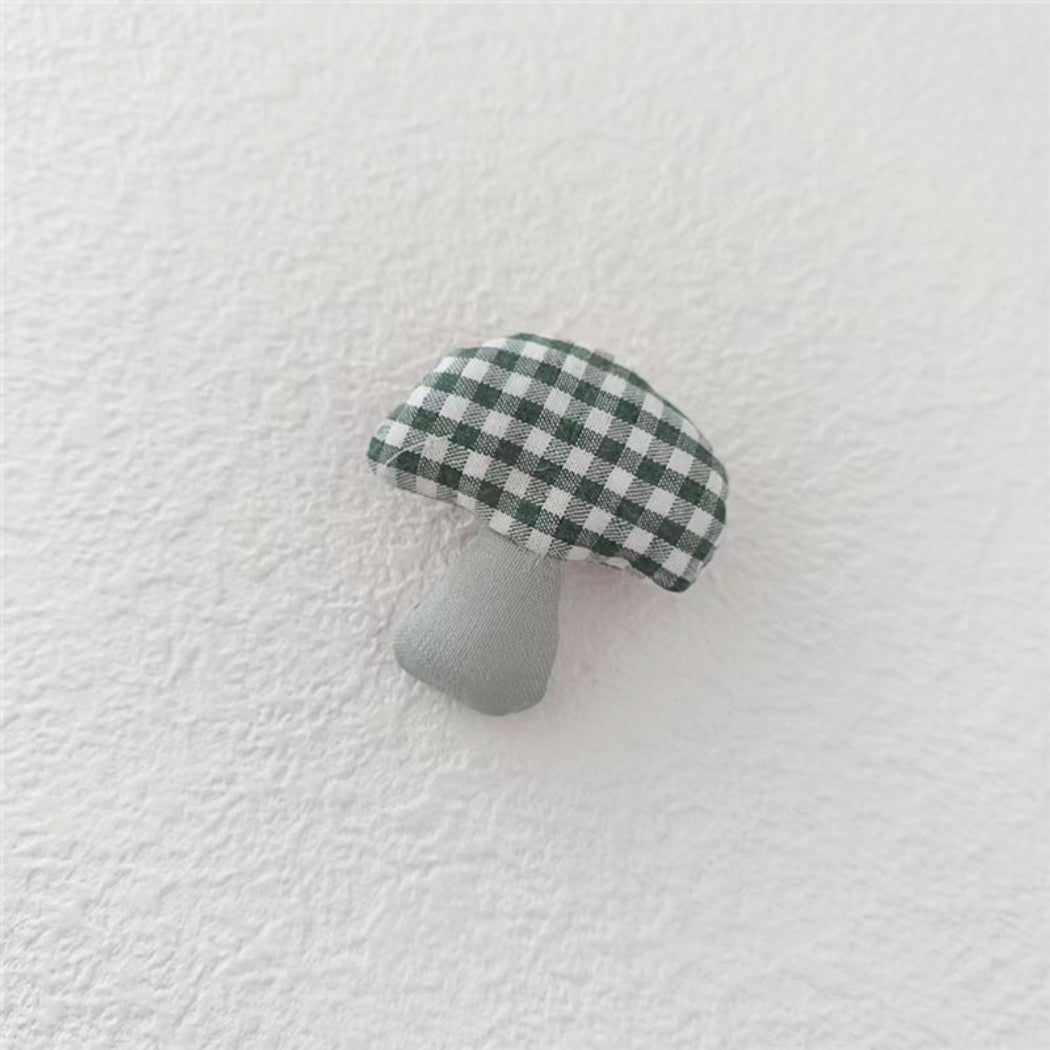 Pinori - Checked Pattern Mushroom Shape Pin