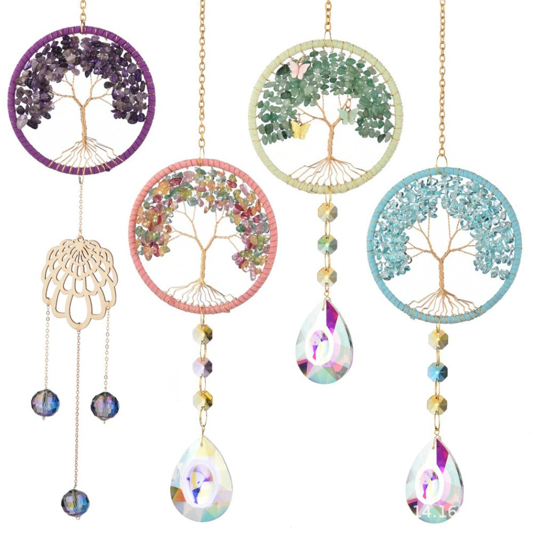 Somnira Tree of Life Dreamcatcher Suncatcher hanging against a white background