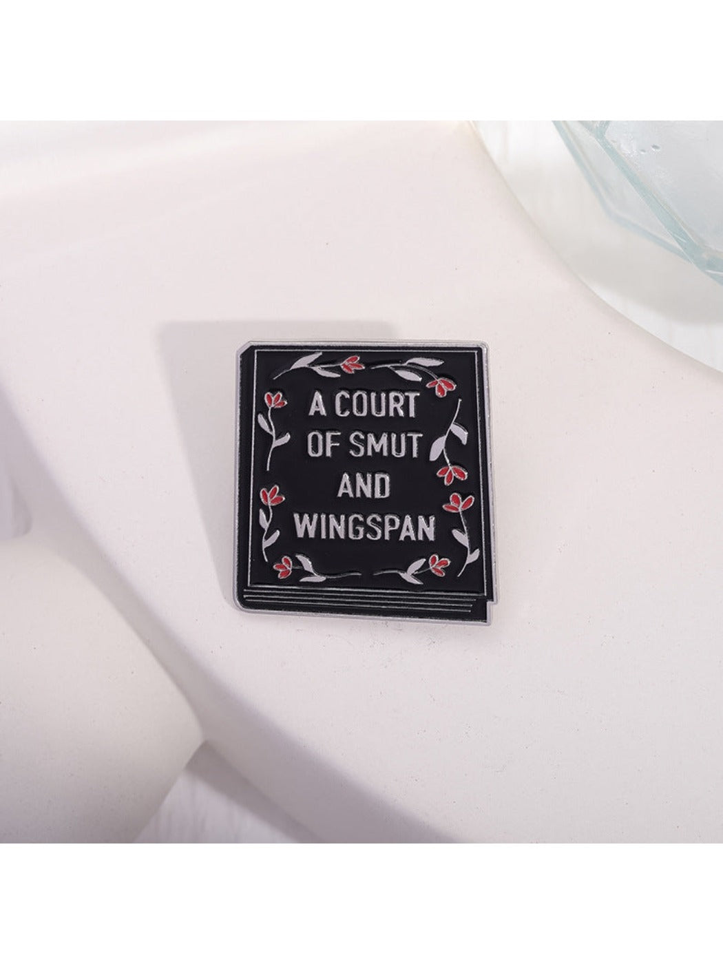 Pinori - Book Shaped Floral Alphabet Brooch