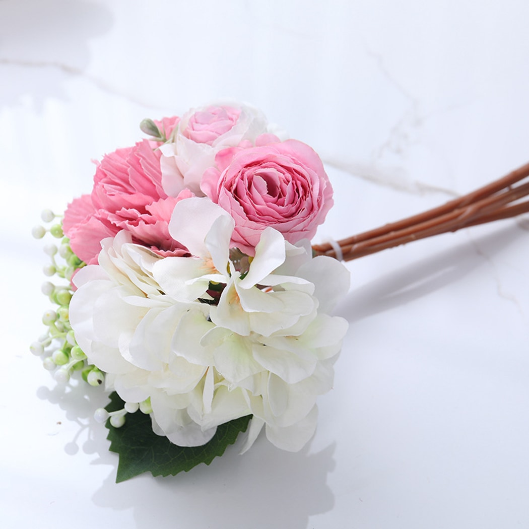 Roselle - Artificial Hydrangea and Rose Mixed Bouquet