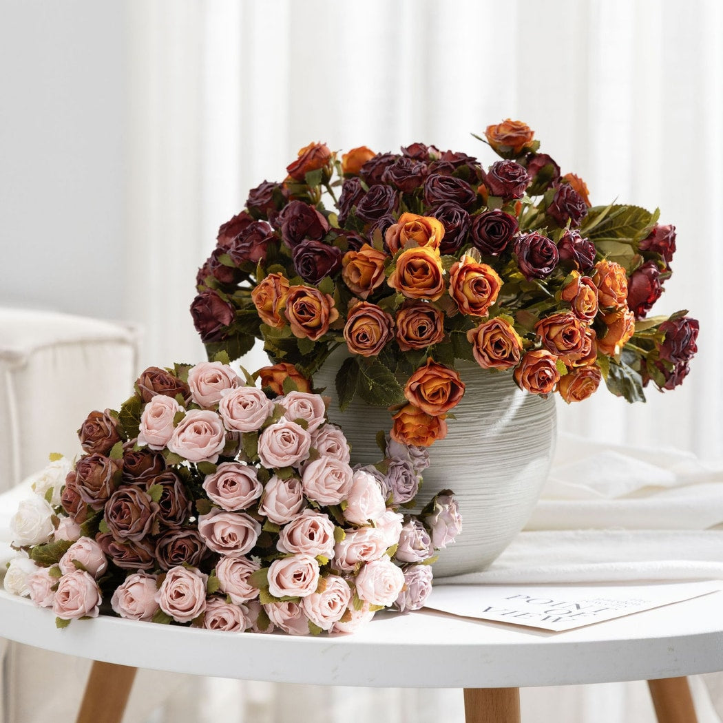 Roselle - Heirloom Bleached Style Artificial Rose Bouquet
