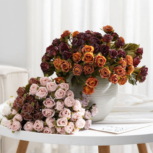 Roselle - Heirloom Bleached Style Artificial Rose Bouquet
